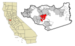 Contra Costa County California Incorporated and Unincorporated areas Walnut Creek Highlighted